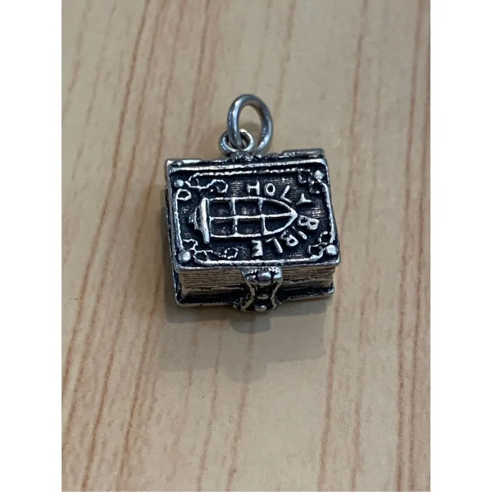 Holy Bible Sterling Silver Jewelry Charm